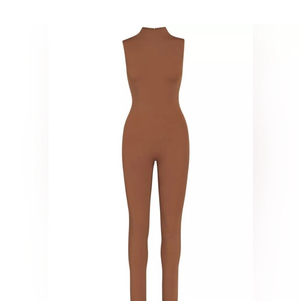 NWT Skims Brown All-in-One Mock Neck Sleeveless Jumpsuit